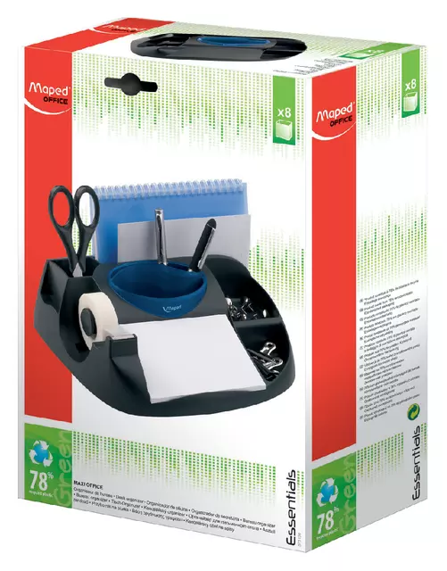 Een Organiseur bureau Maped Essentials Green Maxi 8 compartiments noir koop je bij QuickOffice BV