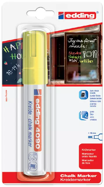 Een Krijtstift edding 4090 window blok 4-15mm neon gl koop je bij All Office Kuipers BV