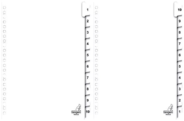 Een Tabbladen Kangaro 23-gaats PK410CM 1-10 genummerd karton koop je bij van Kerkvoorde & Hollander B.V.