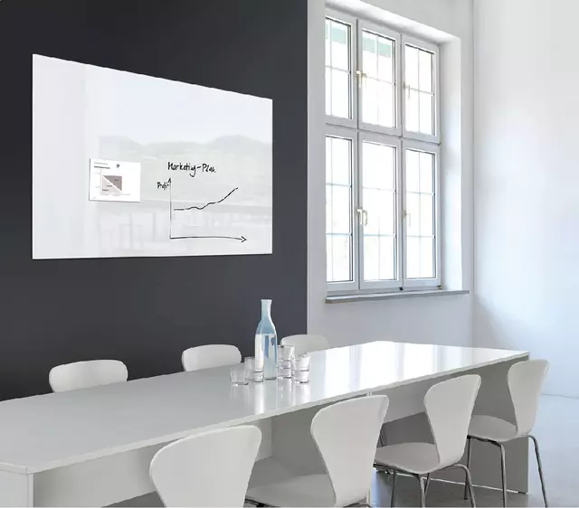 Een Glasbord Sigel magnetisch 1200x900x18mm wit koop je bij De Joma BV
