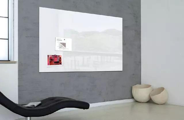 Een Glasbord Sigel magnetisch 1500x1000x18mm wit koop je bij De Joma BV