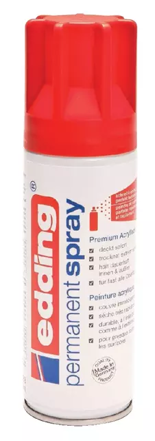 Een Verfspuitbus edding 5200 permanent spray mat verkeersrood koop je bij De Joma BV