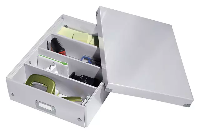 Een Sorteerbox Leitz WOW Click & Store 280x100x370mm wit koop je bij De Joma BV