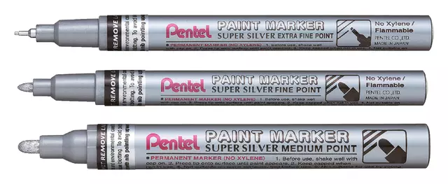 Een viltstift Pentel MFP10 ronde punt 0.7mm zilver koop je bij Deska Alles voor Kantoor