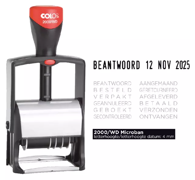Een WOORD-DATUMSTEMPEL COLOP S2000 koop je bij All Office Kuipers BV