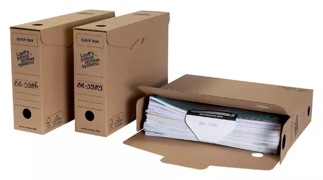Een Archiefdoos Loeff Quick Box 3000 A4 335x240x80mm koop je bij QuickOffice BV