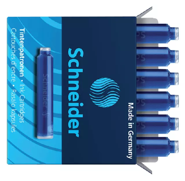 Een Inktpatroon Schneider din blauw doos à 6 stuks koop je bij QuickOffice BV