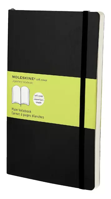 Buy your Notitieboek Moleskine large 130x210mm blanco soft cover zwart at QuickOffice BV