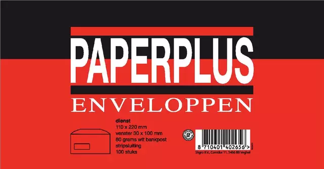 Een Dienstenenvelop Paperplus M 292020 venster links koop je bij Deska Alles voor Kantoor