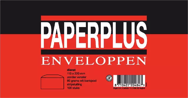 Een Dienstenenvelop Paperplus 110X220mm zelfklevend wit koop je bij Deska Alles voor Kantoor