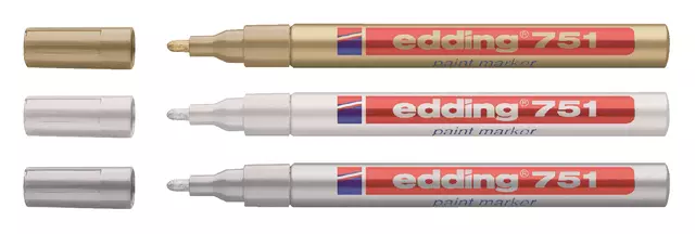 Een Viltstift edding 751 lakmarker rond 1-2mm goud koop je bij Avoux