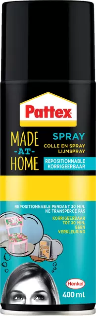 Een Lijm Pattex hobby spuitbus non-permanent 400ml koop je bij Kantoorboekhandel Van Atten