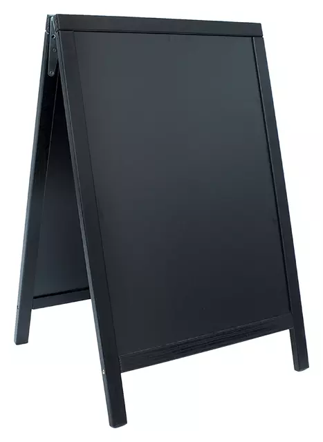 Een Stoepbord Securit 55x85x3cm zwart hout koop je bij De Joma BV