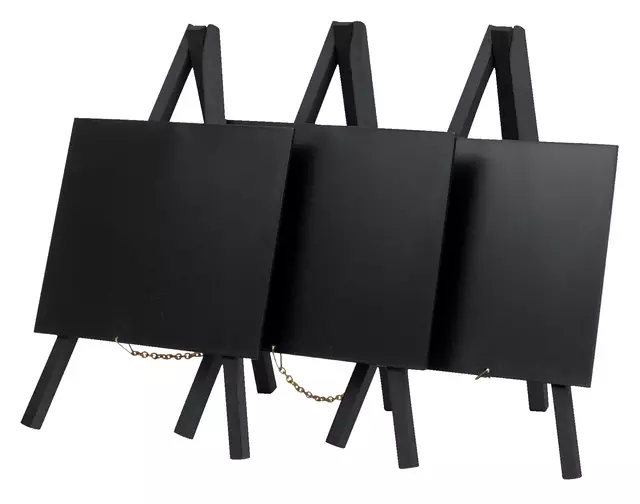 Een Krijtbord Securit mini 3-poot 26x15.5x1.3cm zwart hout koop je bij De Joma BV