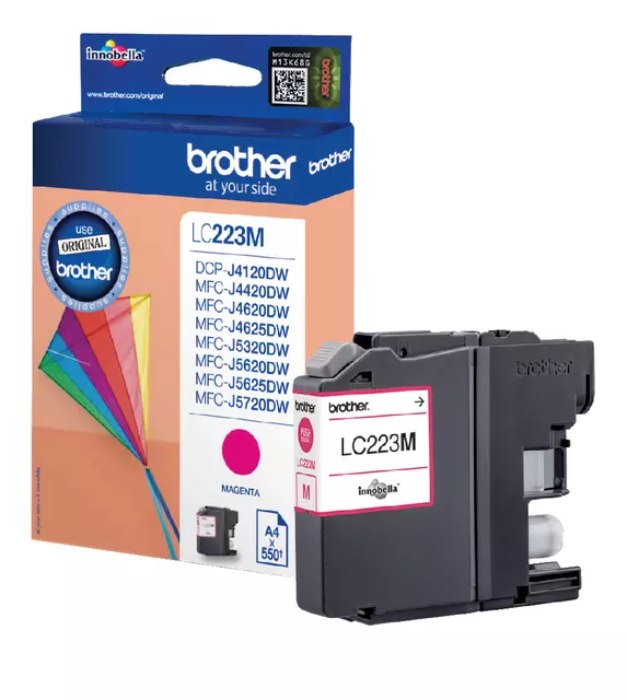 Een Inktcartridge Brother LC-223M rood koop je bij Deska Alles voor Kantoor