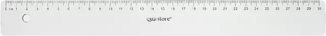 Een Liniaal Quantore 30cm kunststof transparant koop je bij QuickOffice BV