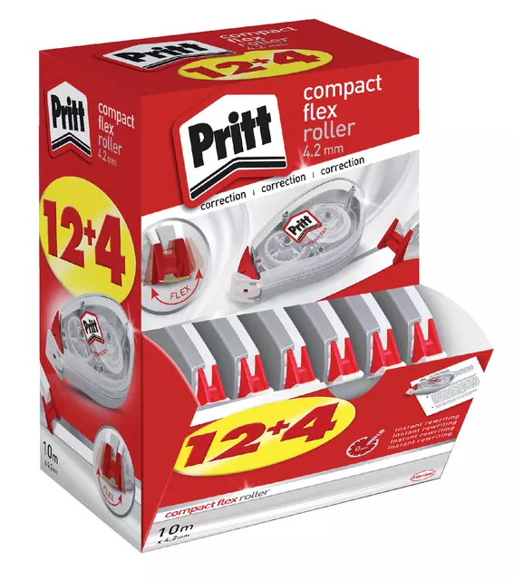 Correctieroller Pritt compact flex 4.2mmx 10m doos à 12+4 gratis