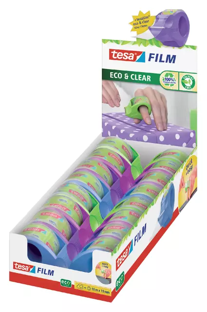 Een Plakbandhouder tesafilm® Mini Dispenser ecoLogo® + plakband Eco+Clear 10m x 19mm koop je bij Sysdicom BV