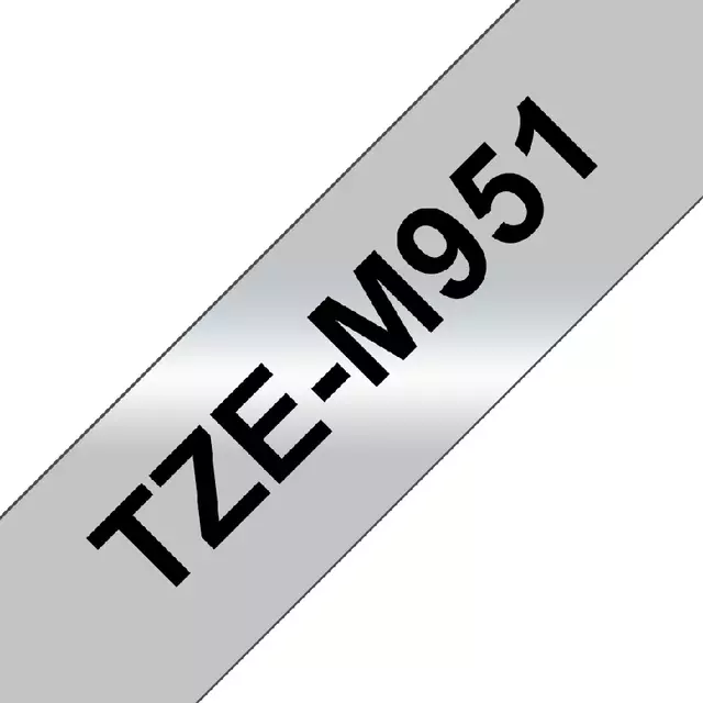 Een LABELTAPE BROTHER TZE-M951 24MM MAT ZILVER/ZWART koop je bij All Office Kuipers BV