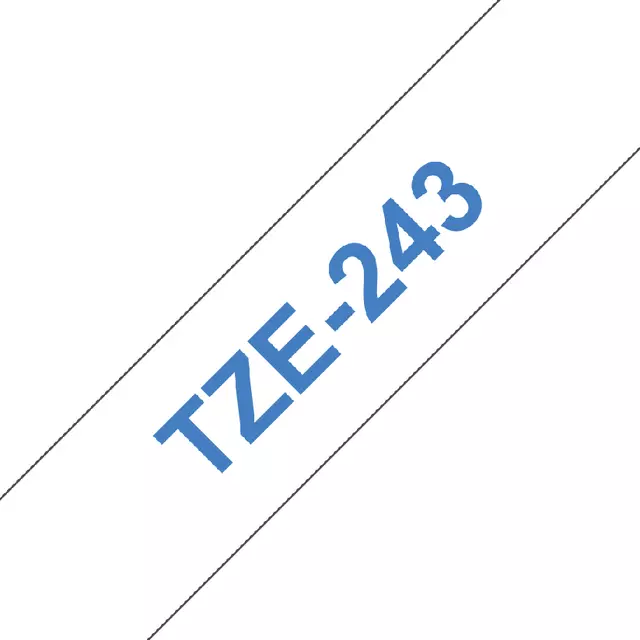 Een Labeltape Brother P-touch TZE-243 18mm blauw op wit koop je bij De Joma BV