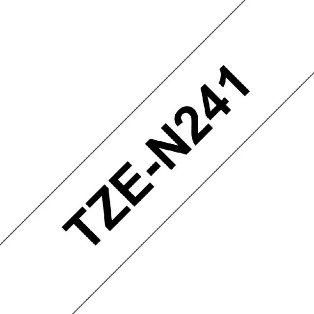Een Labeltape Brother P-touch TZE-N241 18mm zwart op wit koop je bij De Joma BV