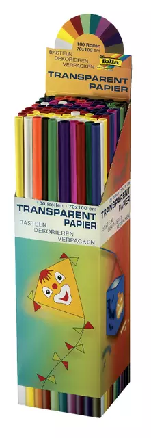 Een Transparant papier Folia 70x100cm 42gr assorti kleuren koop je bij De Rijk Kantoorshop