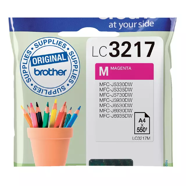 Een Inktcartridge Brother LC-3217M rood koop je bij De Rijk Kantoorshop