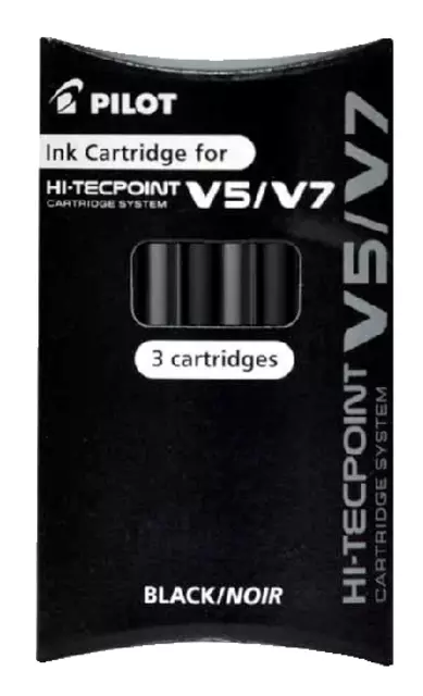 Een Inktpatroon PILOT Begreen Hi-Tecpoint V5/V7 zwart set à 3 stuks koop je bij De Joma BV
