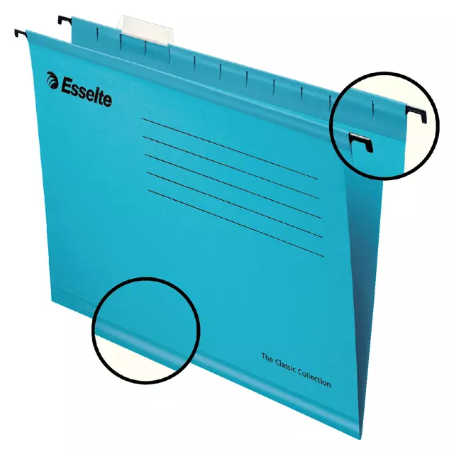 Een Hangmap Esselte Classic folio V-bodem 382x240mm blauw koop je bij QuickOffice BV