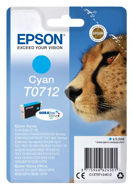 Een Inktcartridge Epson T0712 blauw koop je bij De Joma BV