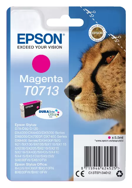 Een Inktcartridge Epson T0713 rood koop je bij De Joma BV