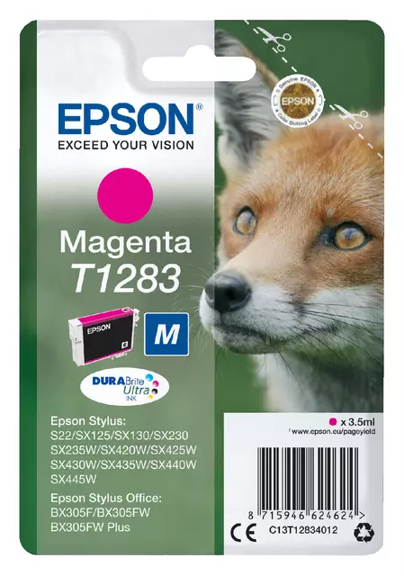 Een Inktcartridge Epson T1283 rood koop je bij De Joma BV