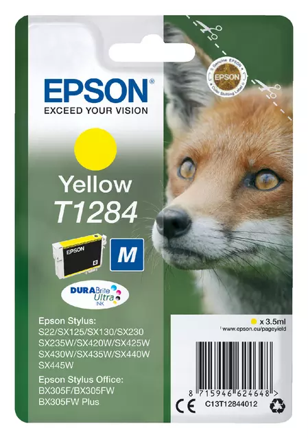 Een Inktcartridge Epson T1284 geel koop je bij All Office Kuipers BV