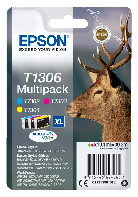 Een Inktcartridge Epson T1306 3 kleuren koop je bij De Joma BV