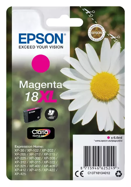 Een Inktcartridge Epson 18XL T1813 rood koop je bij De Rijk Kantoorshop