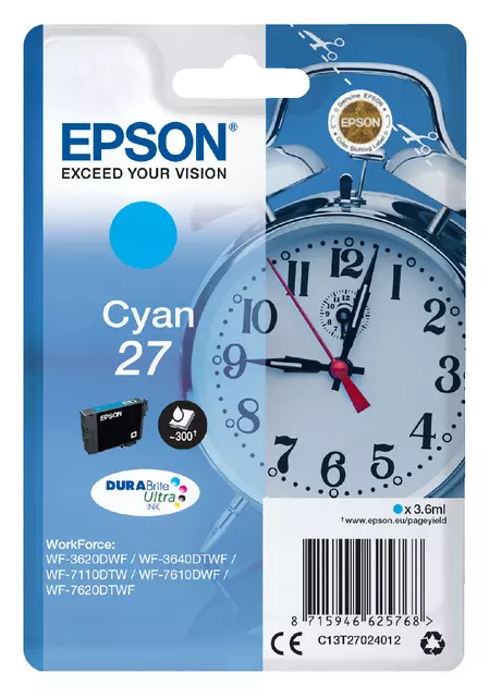 Een Inktcartridge Epson 27 T2702 blauw koop je bij QuickOffice BV