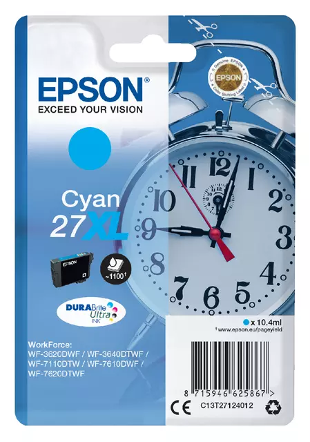 Een Inktcartridge Epson 27XL T2712 blauw koop je bij Topkantoor Repro Creatief