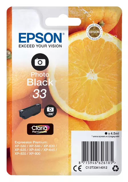 Een Inktcartridge Epson 33 T3341 foto zwart koop je bij QuickOffice BV