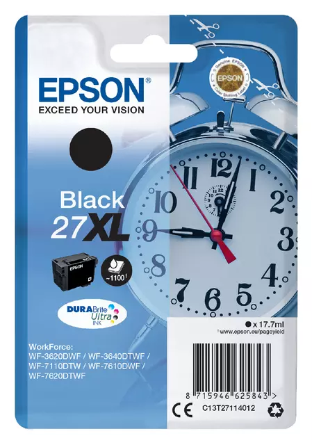 Een Inktcartridge Epson 27XL T2711 zwart koop je bij All Office Kuipers BV