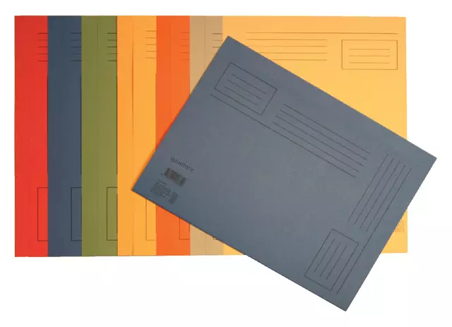 Een Vouwmap Quantore Folio ongelijke zijde 230gr blauw koop je bij iPlusoffice