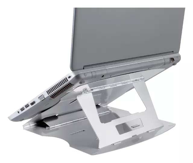 Een Laptopstandaard Quantore verstelbaar aluminium koop je bij Schellen Boek- en Kantoorboekhandel