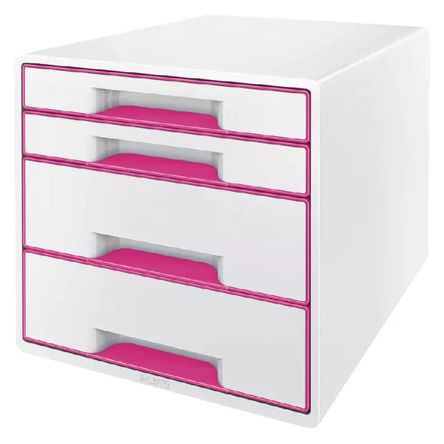 Een Ladenblok Leitz WOW 4 laden wit/roze koop je bij QuickOffice BV