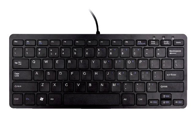 Een Ergonomisch toetsenbord R-Go Tools Compact Qwerty zwart koop je bij Continu Kantoor