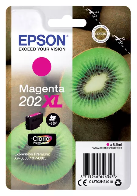 Een Inktcartridge Epson 202XL T02H34 rood koop je bij Clippz! Office Supplies