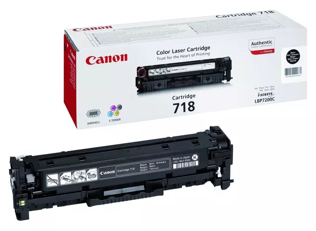 Een Tonercartridge Canon 718 zwart koop je bij van Kerkvoorde & Hollander B.V.