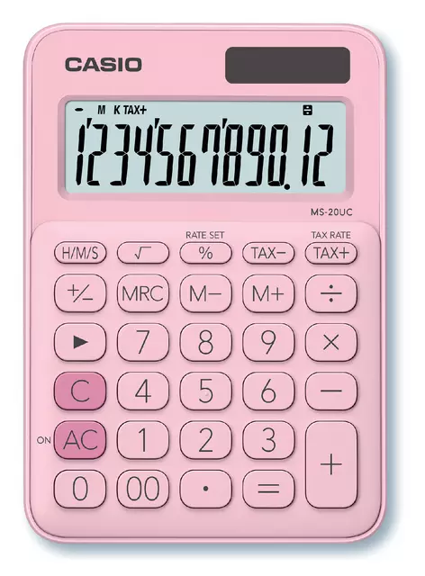 Een Rekenmachine Casio MS-20UC roze koop je bij De Joma BV
