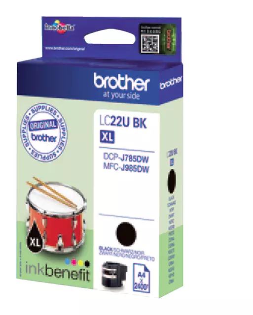 Een Inktcartridge Brother LC-22UBK zwart koop je bij Kantoorboekhandel Van Atten