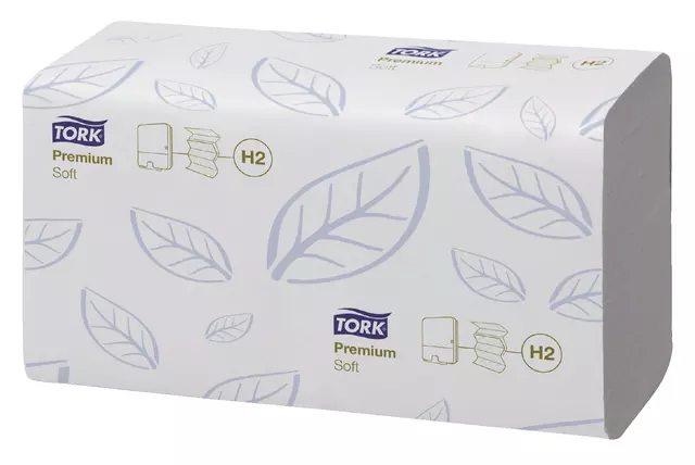 Een Handdoek Tork H2 Premium multifold wit 100288 koop je bij All Office Kuipers BV