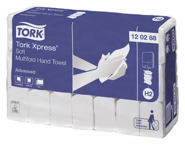 Een Handdoek Tork Xpress H2 Multifold advanced 2-laags wit 120288 koop je bij Sysdicom BV