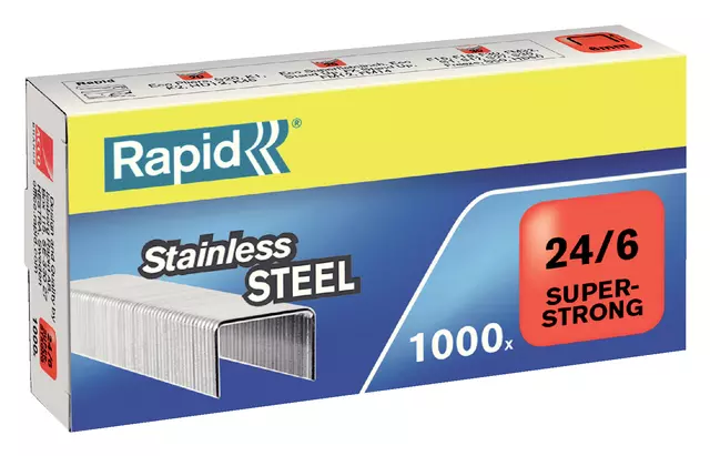 Buy your Nieten Rapid 24/6 RVS superstrong 1000 stuks at QuickOffice BV